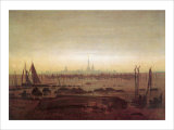 Greifswald in Moonlight reproduction procédé giclée par Caspar David Friedrich