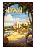 Hawaii, pays du surf et du soleil Reproduction procédé giclée par Kerne Erickson