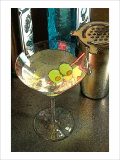 Martini with Two Olives on the Black Table Giclee Print by Steve Ash