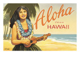 Aloha From Hawaii, Hula Girl Lámina giclée por Kerne Erickson