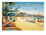 Waikiki Beach reproduction procédé giclée par Kerne Erickson