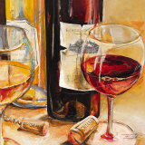 Red Wine for Two Prints by Elizabeth Espin