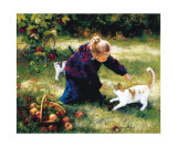 Little Friends with Apples Prints by Lise Auger