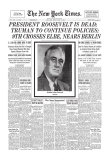 New York Times, April 13, 1945: President Roosevelt is Dead Lámina giclée New York Times, April 13, 1945: President Roosevelt is Dead Lámina giclée