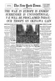 New York Times, May 8, 1945: V-E Day reproduction procédé giclée
