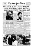 New York Times, November 23, 1963: Kennedy is Killed by Sniper Giclee Print