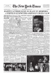 New York Times, April 5, 1968: Martin Luther King is Slain in Memphis Giclee Print