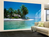 Palm Trees on the Beach, Tikehau, French Polynesia Wall Mural – Large