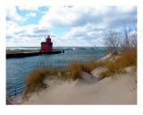Holland Harbor Lighthouse-Big Red-Lake Michigan Photographic Print by Michelle Calkins