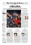 New York Times, Nov. 5, 2008: OBAMA, Racial Barrier Falls in Decisive Victory Giclée-Druck