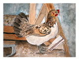 Chicken Hen Folk Art Farm Animal Giclee Print by Derek Mccrea
