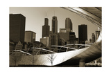 Black And White Millennium Park Bridge Photographic Print by Patrick Warneka
