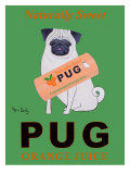 Pug Orange Juice Giclee Print by Ken Bailey