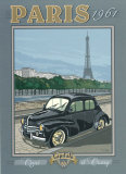 Paris 1961, 4CV Print by Bruno Pozzo