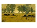 Vacas pastando Lámina giclée por Kirk Tatom