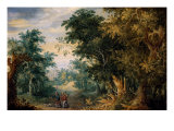 Landscape with Three Figures reproduction procédé giclée par Jan Brueghel the Elder