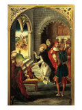 Saint Dominic Bringing a Young Man Back to Life Giclée-tryk af Pedro Berruguete