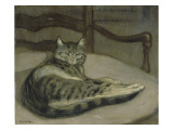Cat on an Armchair Giclée-tryk af Théophile Steinlen Cat on an Armchair Giclée-tryk af Théophile Steinlen
