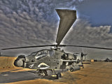 Seven Exposure HDR Image of a Stationary AH-64D Apache Helicopter Photographic Print by Stocktrek Images 