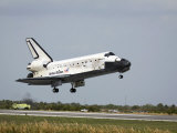 Space Shuttle Discovery Approaches Landing on the Runway at the Kennedy Space Center Photographic Print by Stocktrek Images 