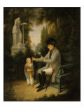 Napoleon I with His Son in the Park of Fontainebleau Giclee Print by Charles Dusaulchoy