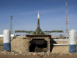 Soyuz Rocket Is Erected into Position at the Launch Pad at Baikonur Cosmodrome in Kazakhstan Photographic Print by Stocktrek Images 
