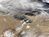 Dust Blows Off the Coast of Libya Heading over the Mediterranean Sea Photographic Print by Stocktrek Images 