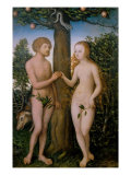 Adam and Eve, 1530 Lámina giclée por Lucas Cranach the Elder