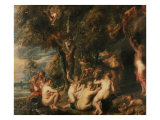 Nymphs and Satyrs reproduction procédé giclée par Peter Paul Rubens