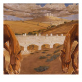 Landscape with View of Castel Del Monte, 1930-34 Giclee Print by Cambellotti Duilio
