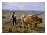 Plowing, 1897 reproduction procédé giclée par Edouard Debat-Ponsan
