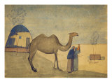 Evening on the Steppe with Camel Giclee Print by Pavel Kusnezov