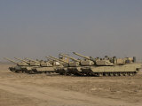 M1 Abrams Tanks at Camp Warhorse Photographic Print by Stocktrek Images 