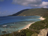 Scenic Tropical View with Hills, Beaches, and Water Photographic Print by Marcia Kebbon