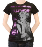 Women's: Marilyn Monroe - Hollywood with Purple Foil T-Shirts