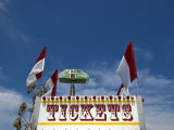 Low Angle View of Ticket Sign at an Amusement Park, New London, Connecticut, USA Photographic Print by Todd Gipstein