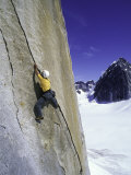 Rock Climbing a Crack in Denali National Park, Alaska Photographic Print by John Burcham