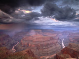 Monsoon Storm in the Grand Canyon, Alarcon Terrace, Conquistador Aisle, Grand Canyon, Arizona Photographic Print by David Edwards
