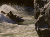 Whitewater Kayaker Surfs a River Standing Wave, Potomac River, Maryland, Virginia Photographic Print by Skip Brown