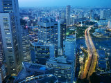 Dramatic Night Scene of the Central Business District in Singapore, Singapore Photographie par Eightfish 