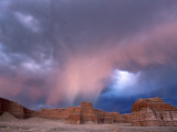 Storm Approaches Tohachi Canyon, Navajo Indian Reservation, Painted Desert, Arizona Photographic Print by David Edwards