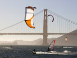 People Wind Surfing and Kitebording in the San Francisco Bay, California Photographic Print by Skip Brown