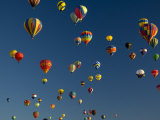 Hot Air Balloons Fly in a Hot Air Balloon Festival, Albuquerque, New Mexico, USA Photographic Print by Ralph Lee Hopkins