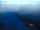 Phoenix Islands, Zodiac in the South Pacific, Zodiac on the The South Pacific, Phoenix Islands Photographic Print by Nick Norman