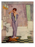 Woman in Bathroom, Magazine Advertisement , UK, 1930 Posters