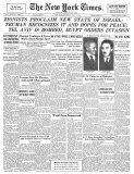 New York Times, May 15, 1948: Israel Statehood Posters