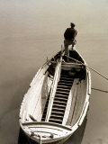 View from Above of a Fisherman on a Boat Photographic Print by Vincenzo Balocchi