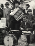 Two Buskers Surrounded by the Public Photographic Print by Giosue Nencioni