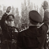 Benito Mussolini Honors a Fascist Official with a Salute Photographic Print by A. Villani
