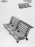 Benches in a Public Garden Covered in Snow Photographie par Luciano Ferri
